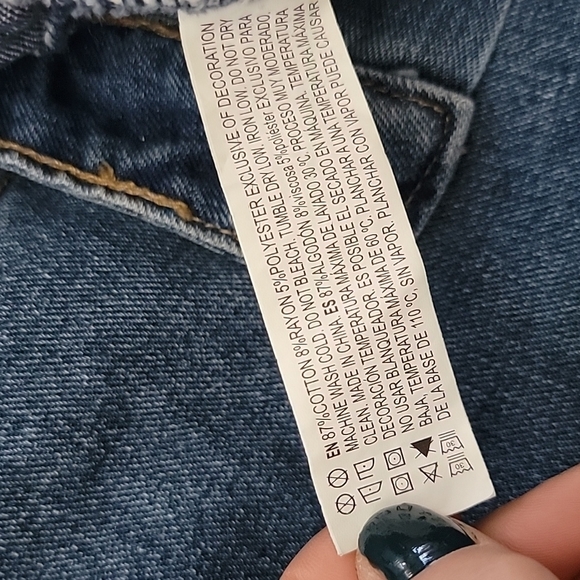 Forever 21 Button Up Rainbow Jean Skirt Small Blue - Picture 7 of 7